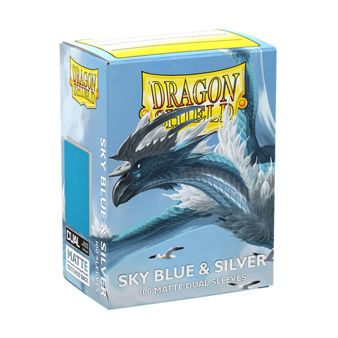 Sky Blue & Silver - Matte Dual Sleeves – Dragon Shield