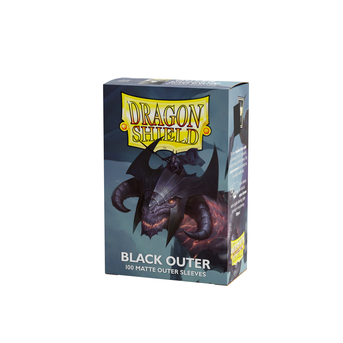 サプライ・アクセサリ・グッズ Dragon Shield 100 Outer Sleeves Black Dragon Shield - Standard Size Outer Black Card Sleeves - Level Up