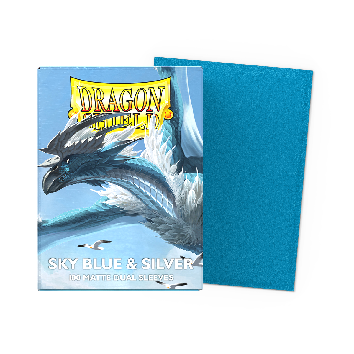 Sky Blue & Silver - Matte Dual Sleeves – Dragon Shield