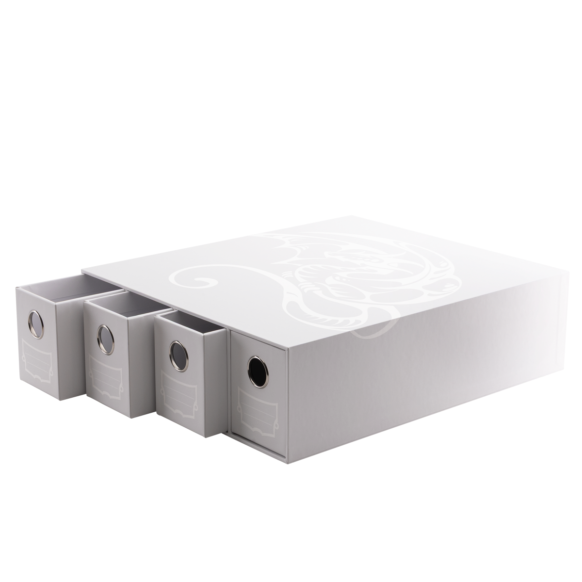Fortress - 4-Card Drawers Horizontal - White – Dragon Shield Fortress - 4-Card Drawers Horizontal - White – Dragon Shield