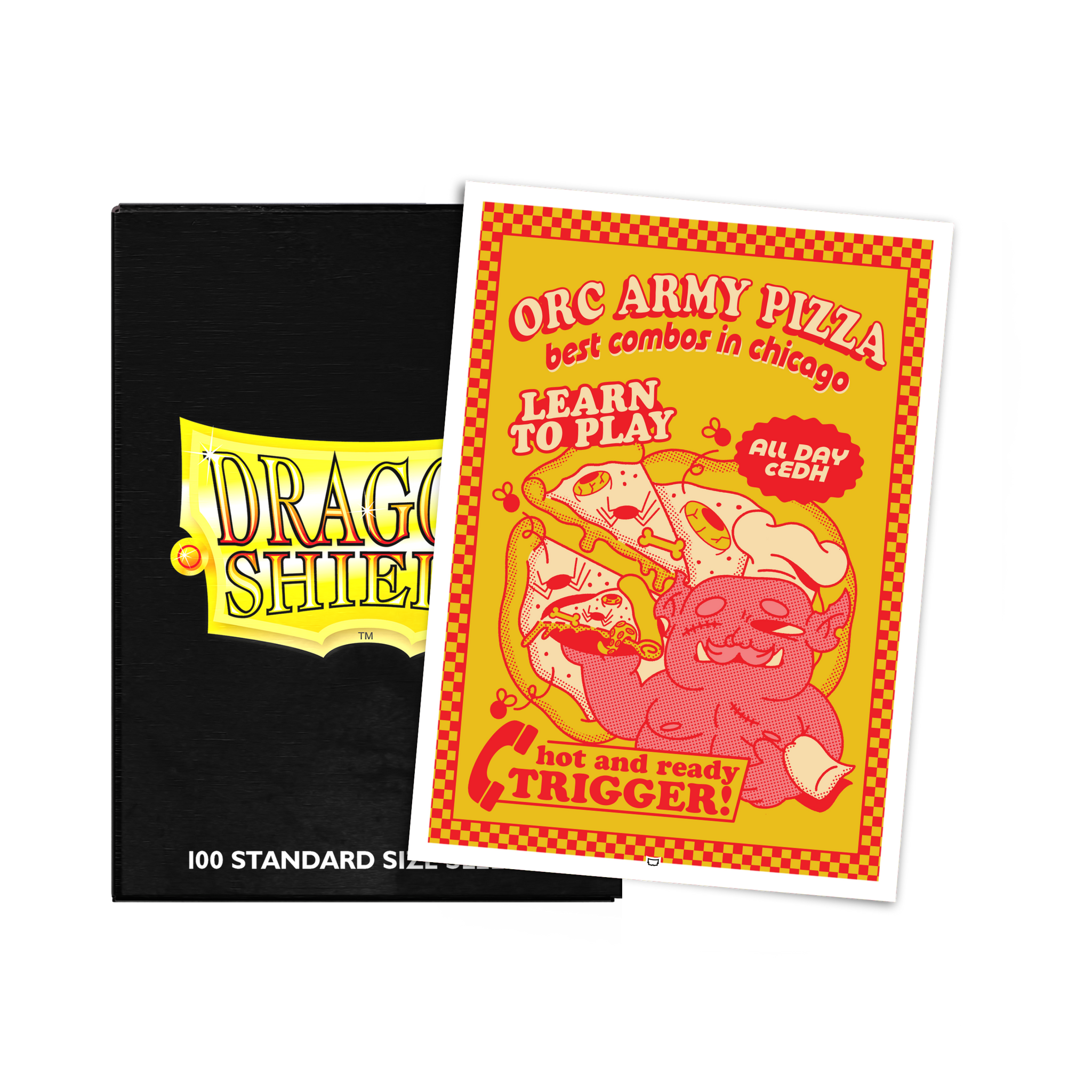 Orc Army Pizza - Brushed Art Sleeves - Standard Size – Dragon Shield Orc Army Pizza - Brushed Art Sleeves - Standard Size – Dragon Shield